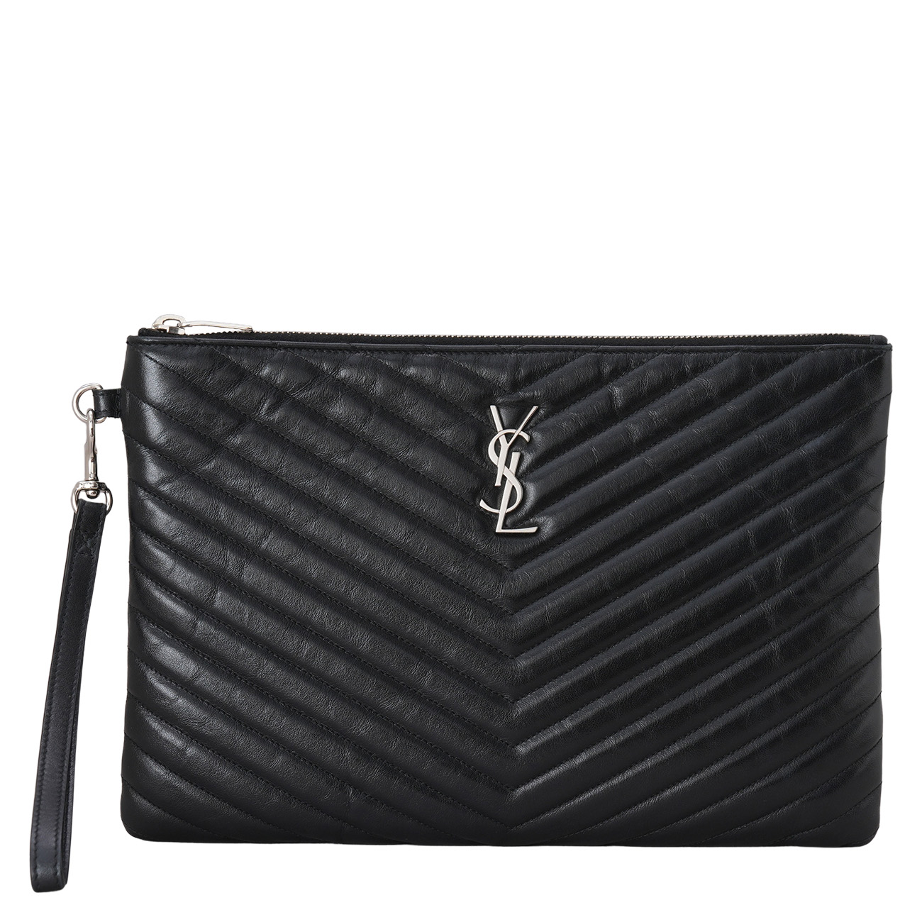 YVES SAINT LAURENT(USED)생로랑 559193 모노그램 쉐브론 클러치